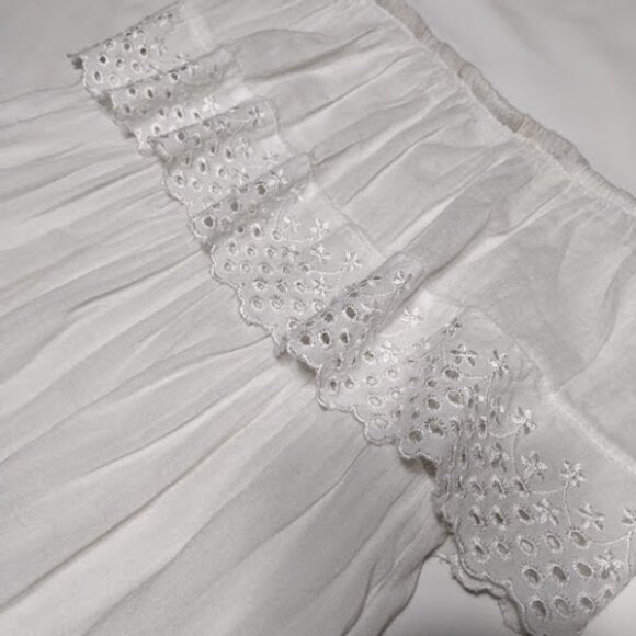 SOLITAIRE SWIM Swim Lace Trim Beach Cover Up High Low Dress Sleeveless Smocked S - Picture 4 of 12